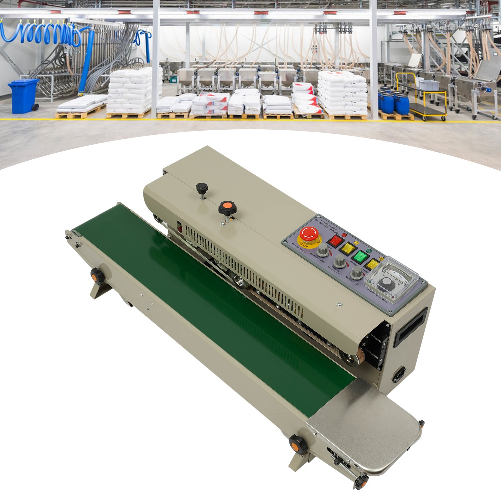850W Heat Sealer Machine Automatic Continuous Heat Sealing Machine W/2 Handrails