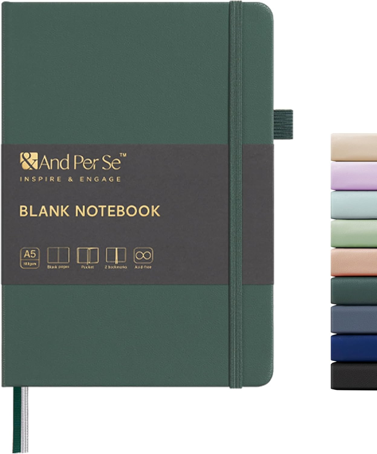 Blank Sketch Notebook, A5 Hardcover, 160 Pages 100Gsm Thick Paper, Unlined Journ
