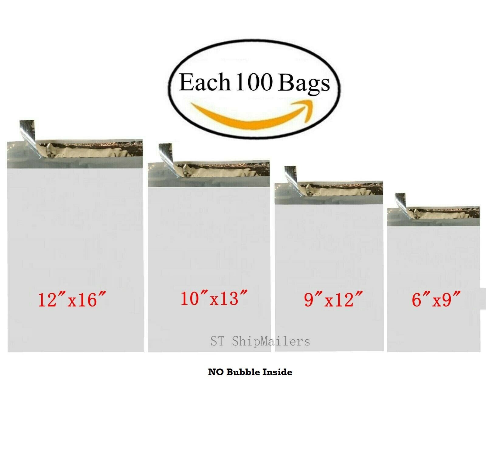 400 Combo Poly Mailers Envelope Each 100 6×9 9×12 10×13 12×16 – ST ShipMailers