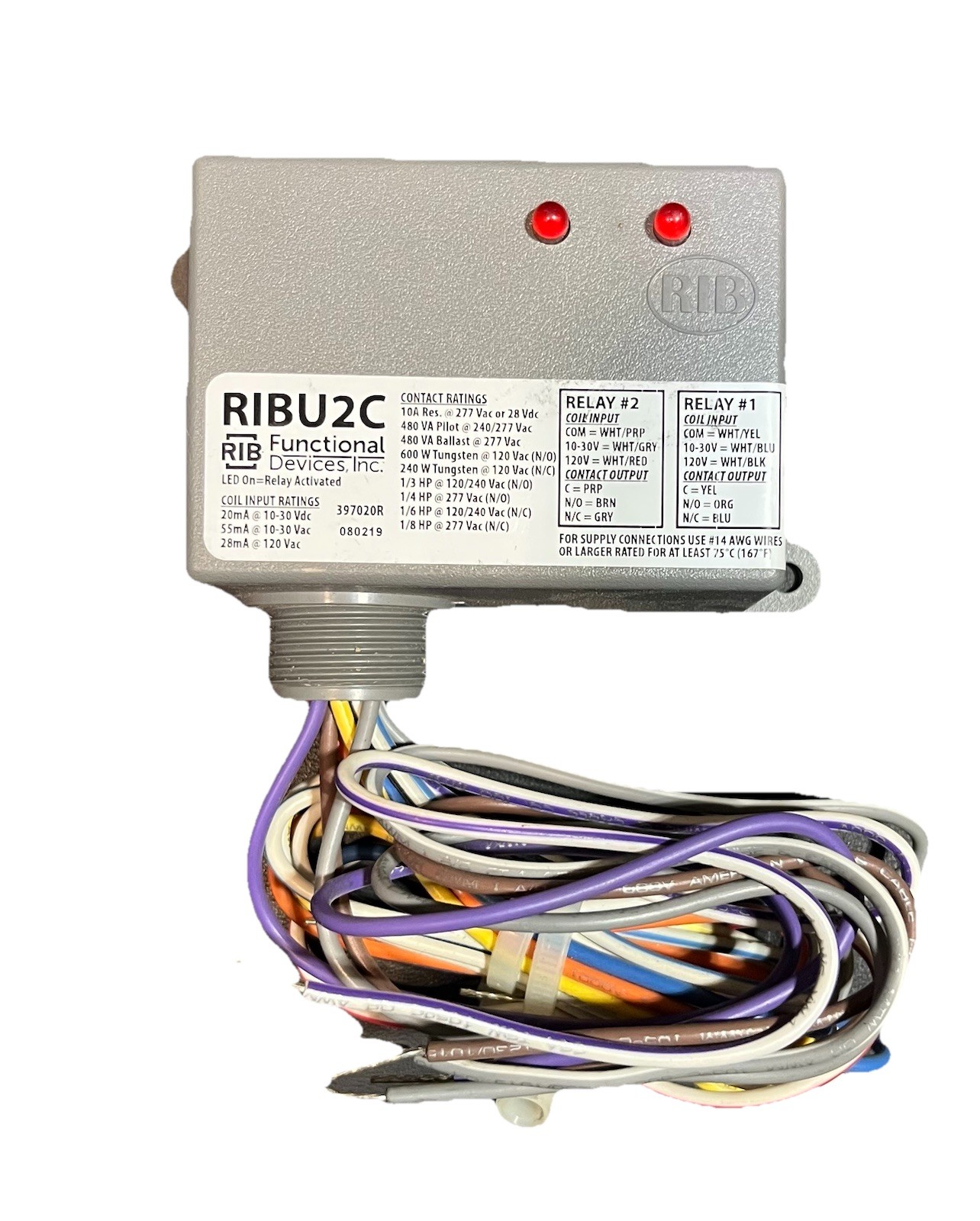 RIBU2C Pre-Wired Relay