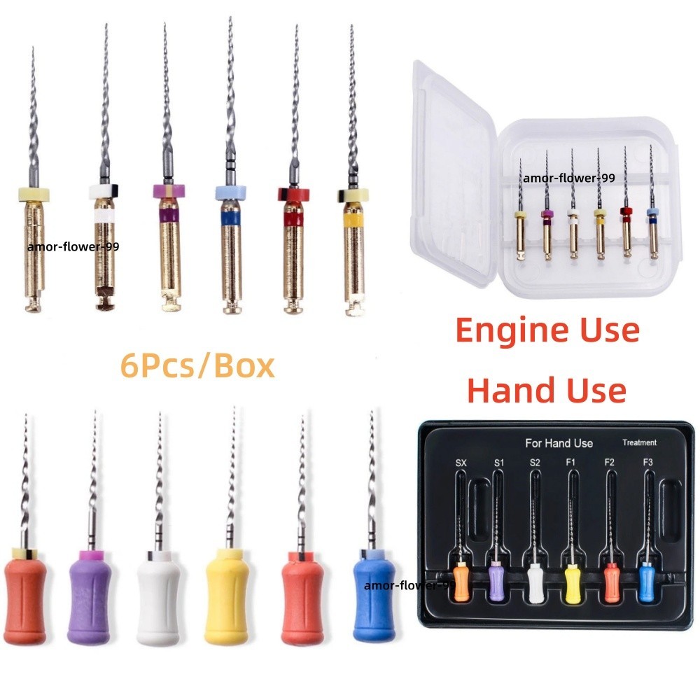 6Pcs Dental Universal Endo Niti Rotary File Engine/Hand Use SX-F3 19/21/25/31mm