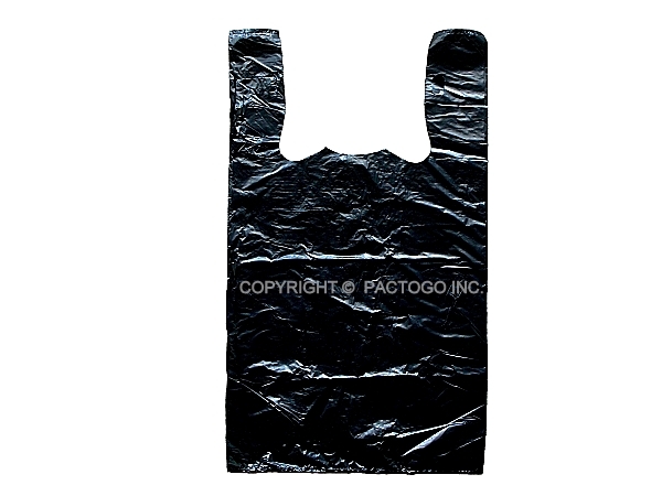 Large Black 1/6 T-Shirt Plastic Shopping Grocery Bags 11.5″ x 6.5″x 21″ 1000/CS