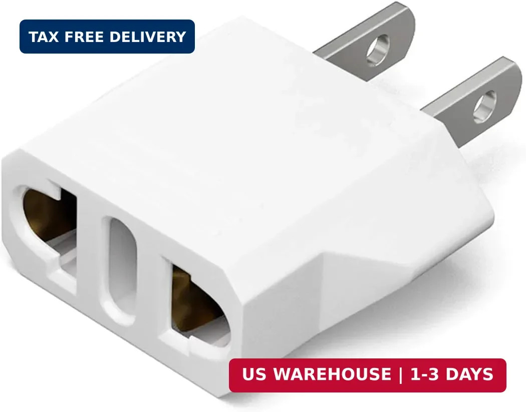 Unidapt Small European to American Outlet Plug Adapter, EU to US Adapter, Univer