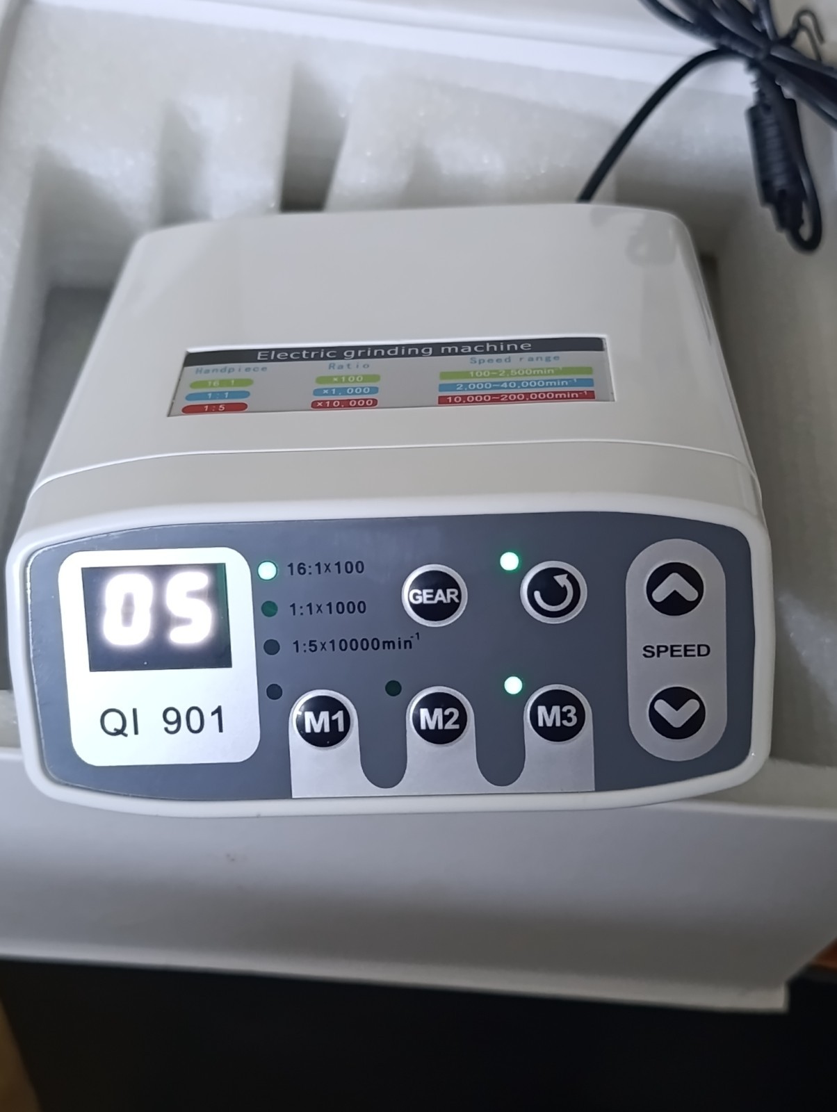 QI-901 Dental Brushless Electric Motors Grinding Machine “POWER ON” “FOR PARTS”