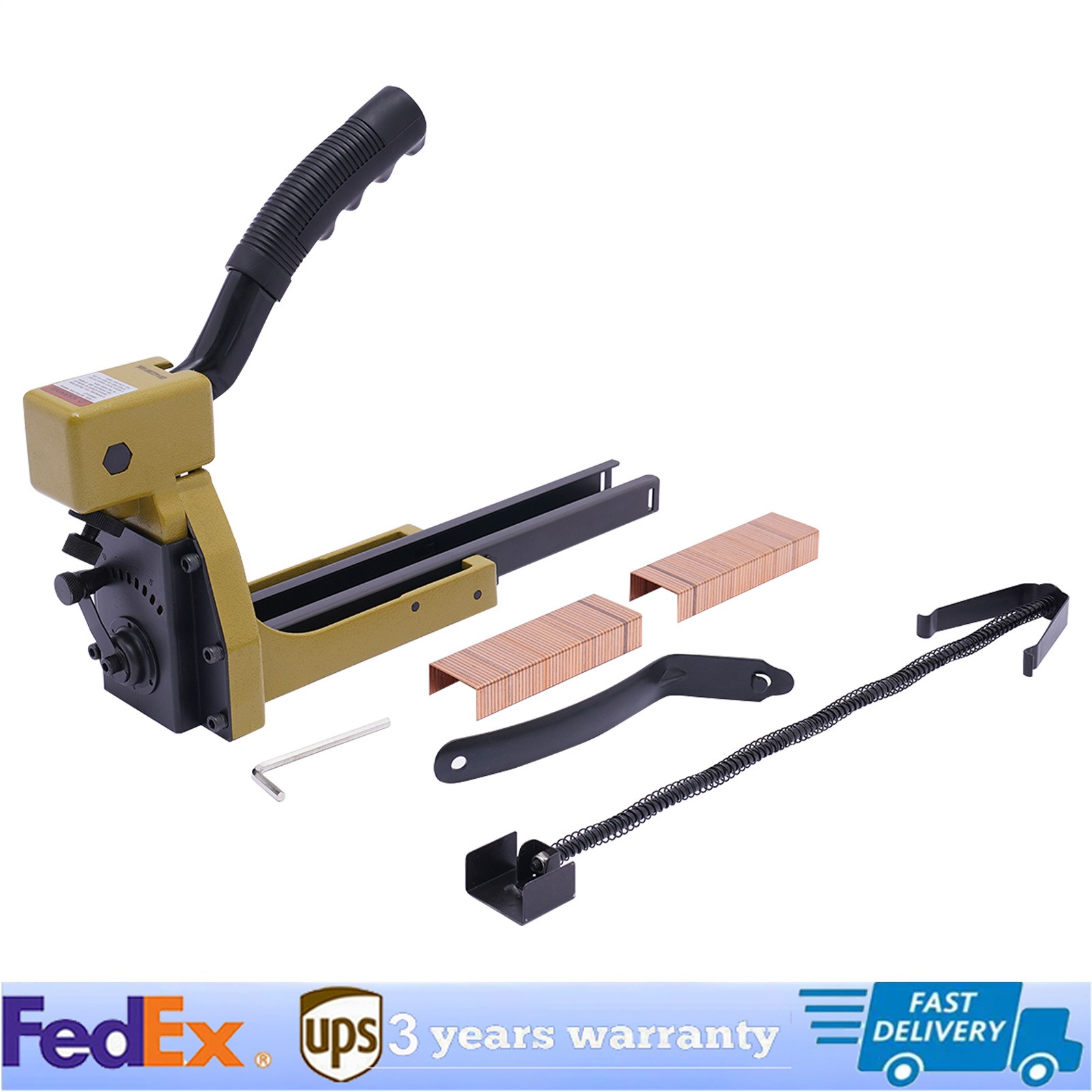 Carton Stapler w/100 Staples for Sealed Boxes, Cartons, Corrugated Cardboard