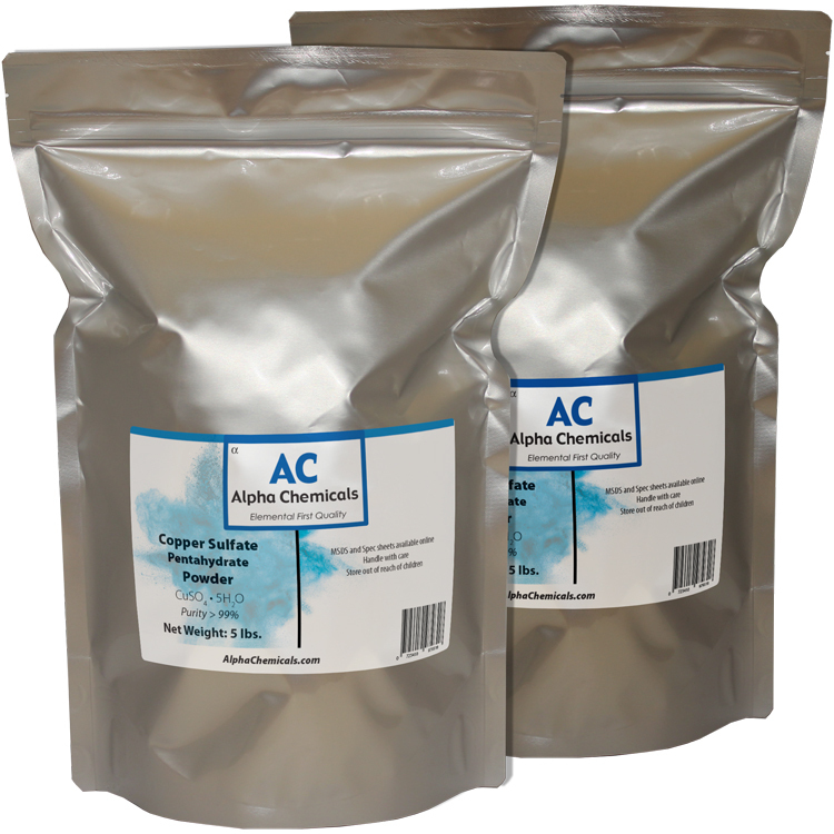 10 Pounds – Copper Sulfate Pentahydrate Powder – 99% Pure