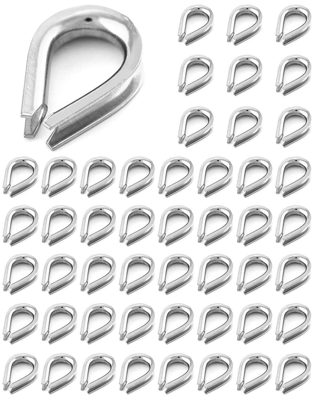 50pcs 1/8″ M3 Stainless Steel Thimble for Diameter Wire Rope Cable Thimbles R…