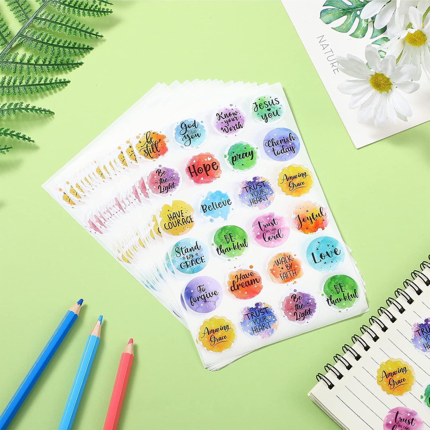480 Pcs Jesus Stickers Inspirational Bulk Christian As Shown in Pictures