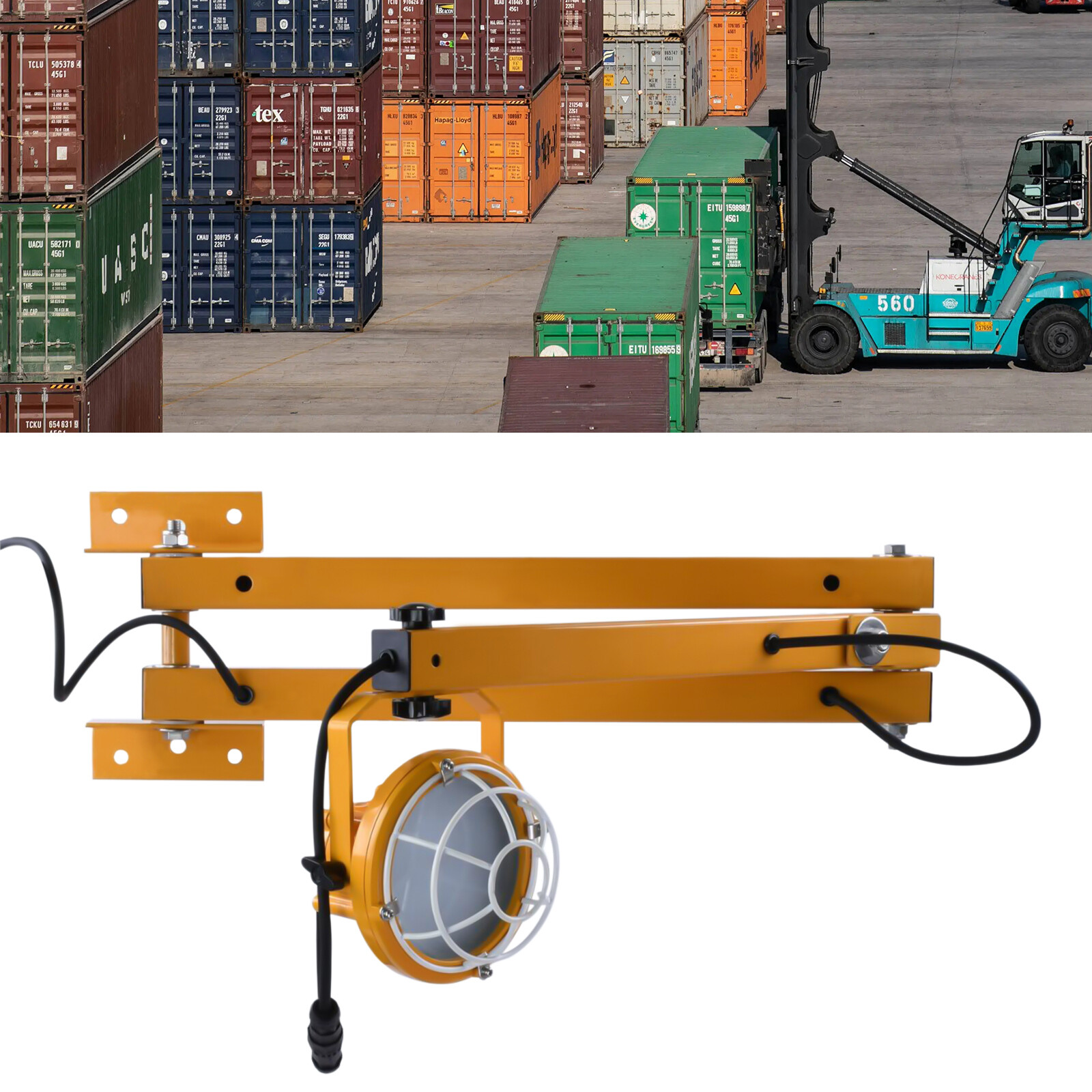 6000 Lumen Warehouses Loading Dock Light 40in Double Swing Arm For Outdoor 50W