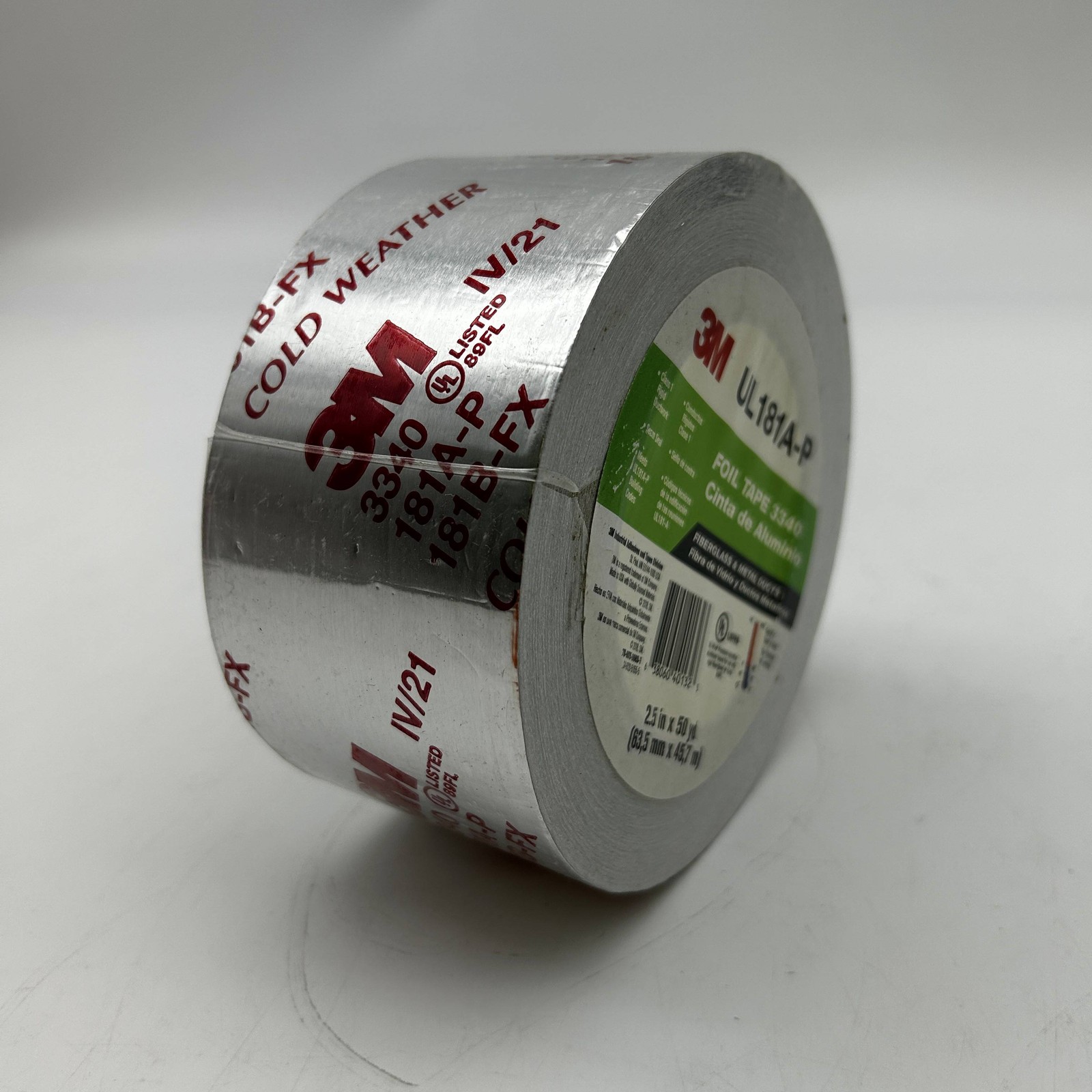 3M Aluminum Foil Tape 3340 2.5″ x 50 yd 4.0 mil Silver HVAC Sealing and Patching
