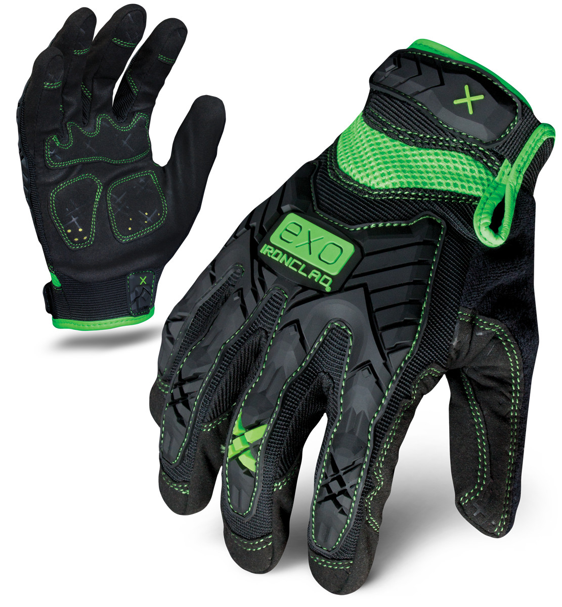 IronClad Gloves EXO2-MIG Motor Impact Garage Junkie Green Black – Select Size