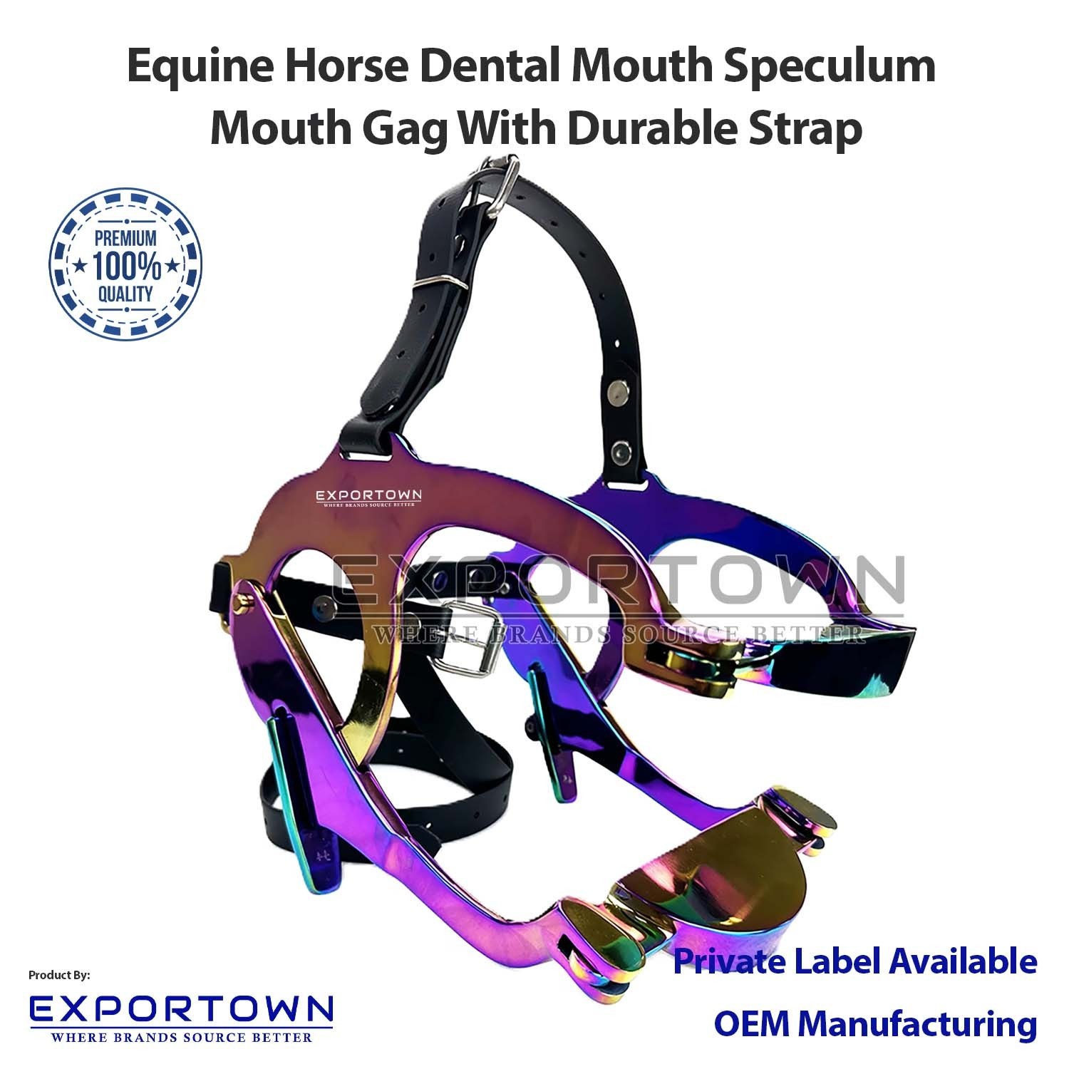 Premium multicolor Full Mouth Gag Equine Horse Dental Speculum Durable Straps