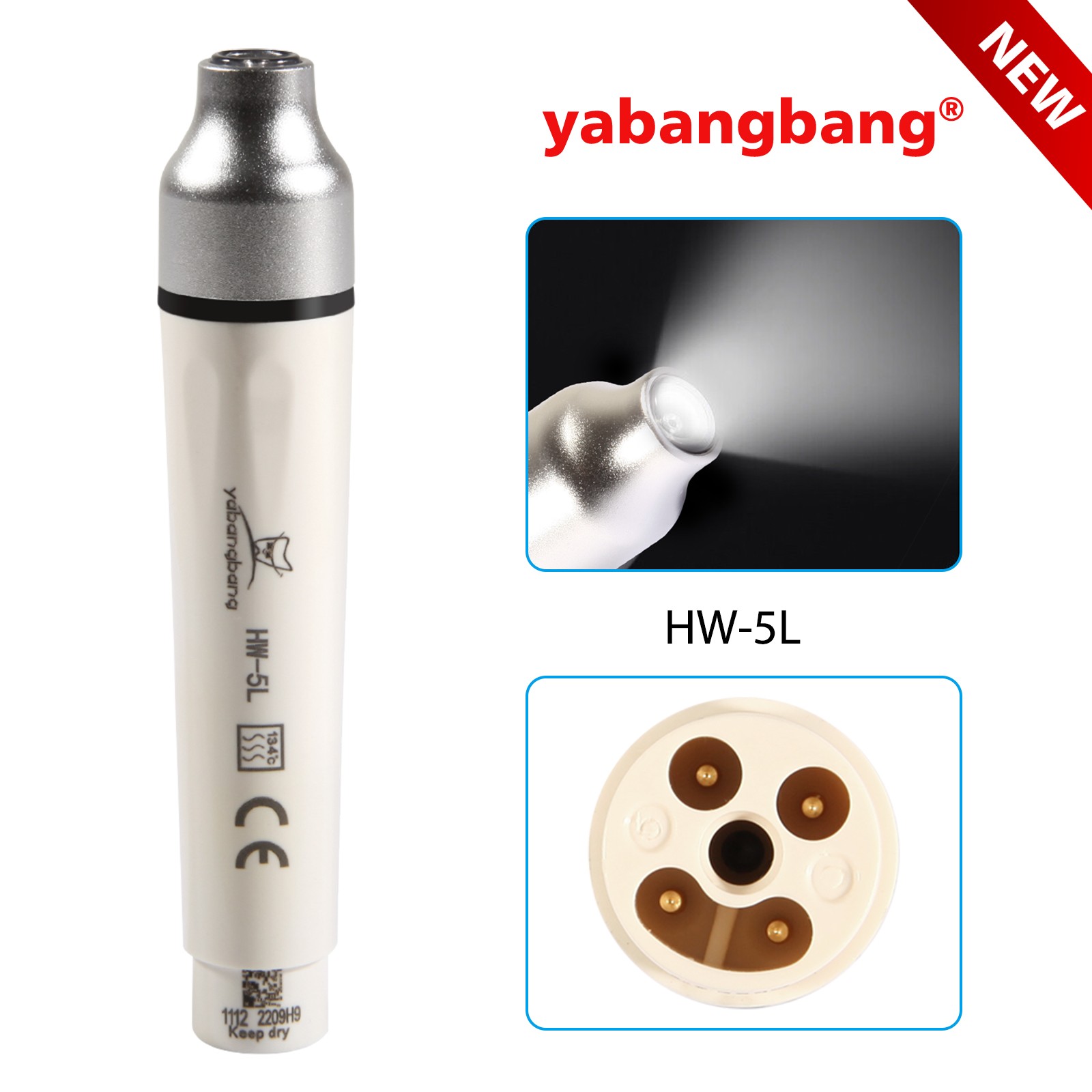 Ultrasonic Piezo Scaler Handpiece HW-3H HW-5L LED Fit EMS DTE SATELEC Woodpecker