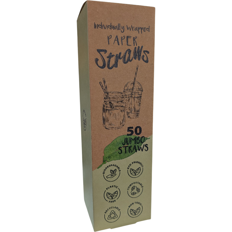 New! Paper Straws Dark Green, Individually Wrapped 7.75″x0.216″ Ships Free