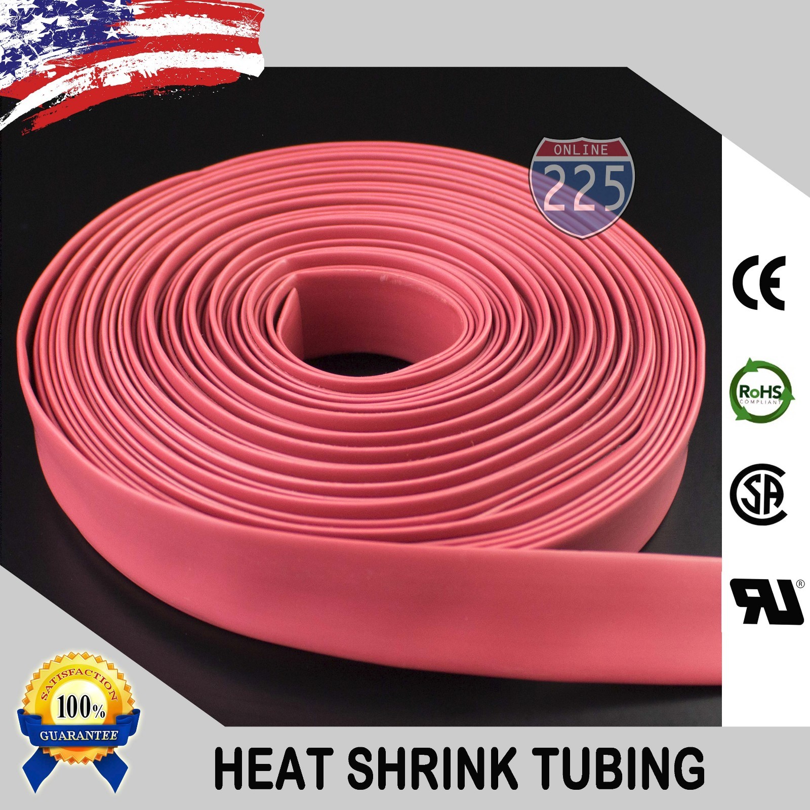 100 FT. 100′ Feet RED 5/8″ 16mm Polyolefin 2:1 Heat Shrink Tubing Tube Cable US