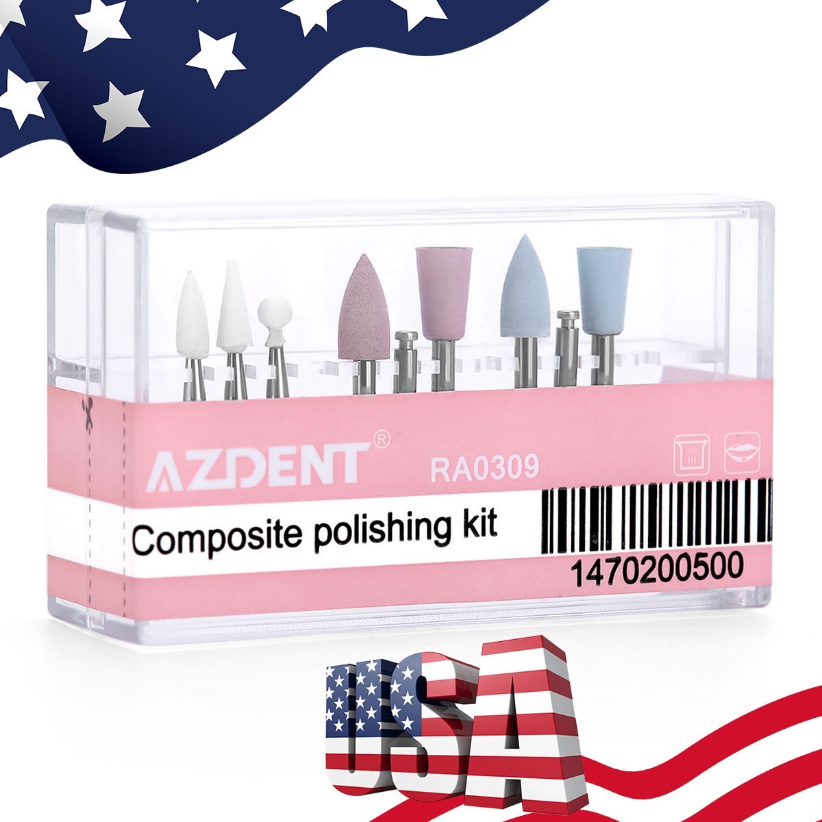 9pcs Dental Kit de Pulido de Resina Compuesta RA0309 Adapto para Baja Velocidad
