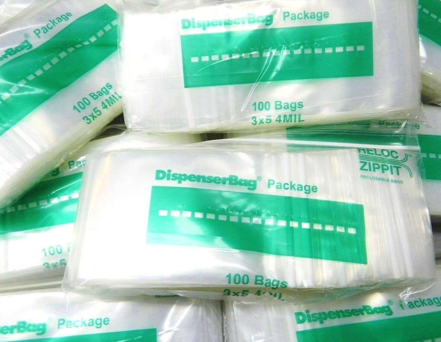 1000 Reloc Zippit 3″ x 5″ Clear 4Mil Bags Reclosable Top Seal Lock 3×5 Thick Bag