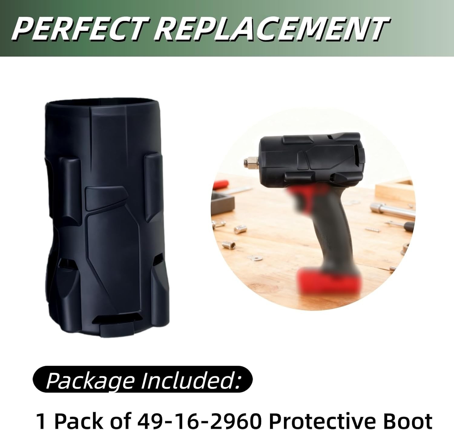 Durable Rubber Protective Boot for Mid-Torque Impact Wrench 2960-20, 2962-20