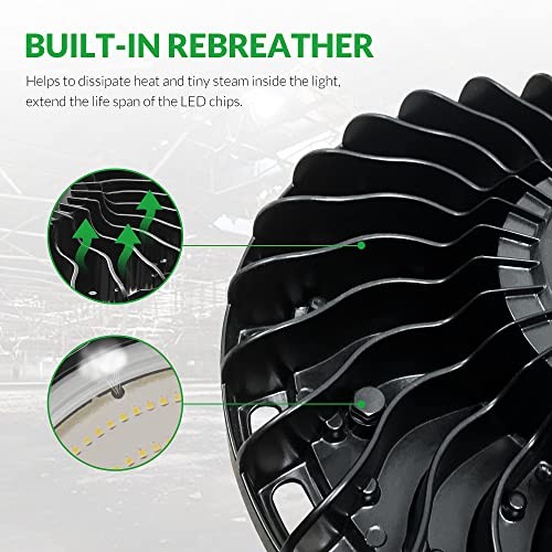 LED High Bay Light 150W, 22500 LM with US Plug 5ft Cable (150LM/W), 5000K
