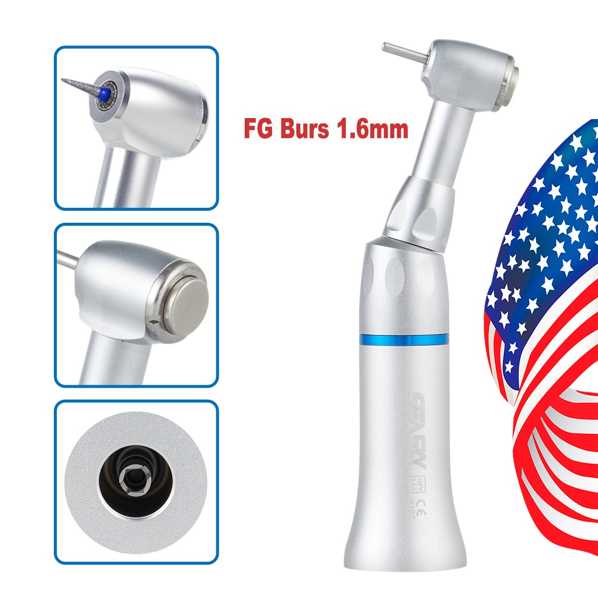 FG1.60mm Dental Slow Speed Contra Angle Handpiece Push button Friction Grip Tips