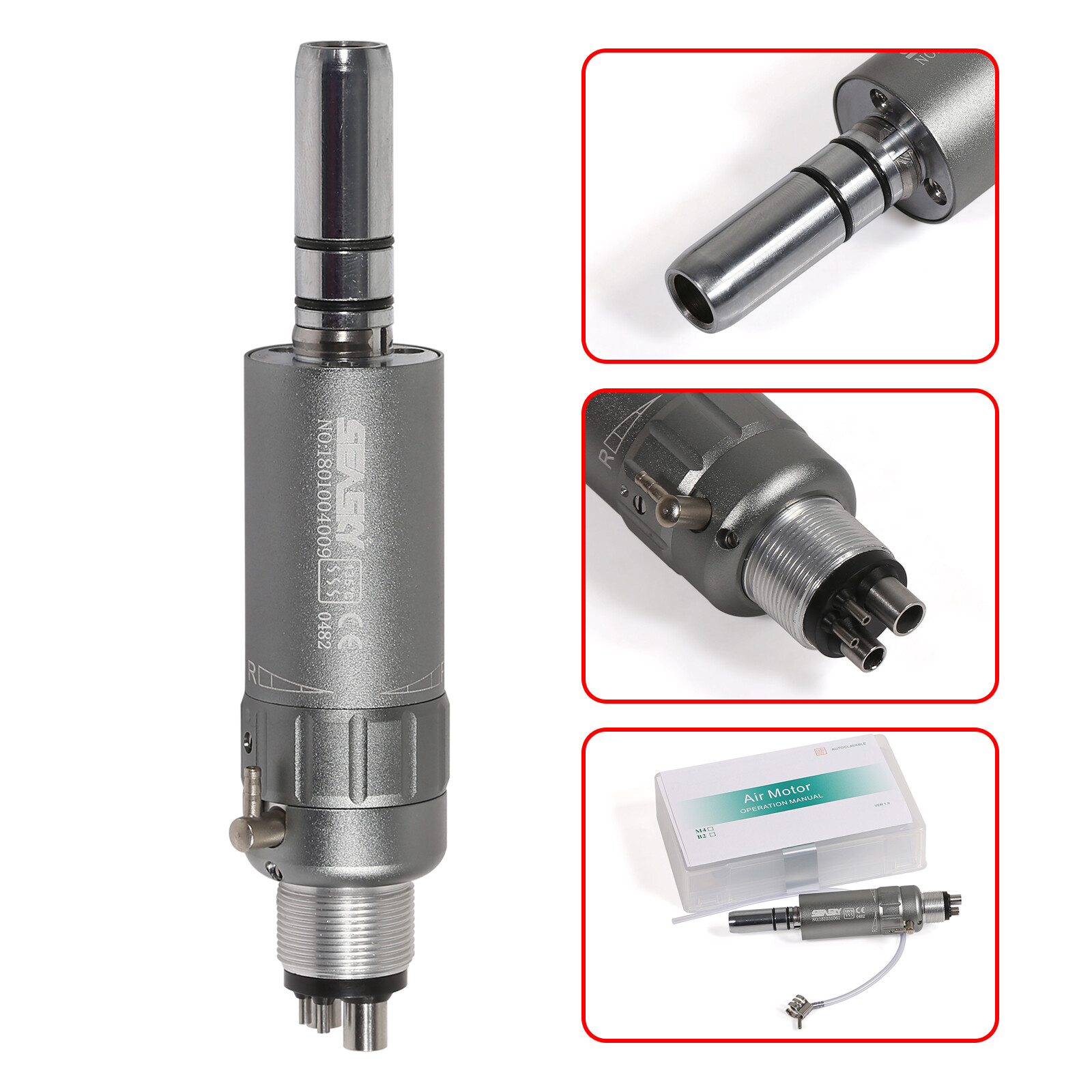 Dental Straight Handpiece Nosecone & Air Motor 4H fit NSK Low Slow Speed YP4 USA