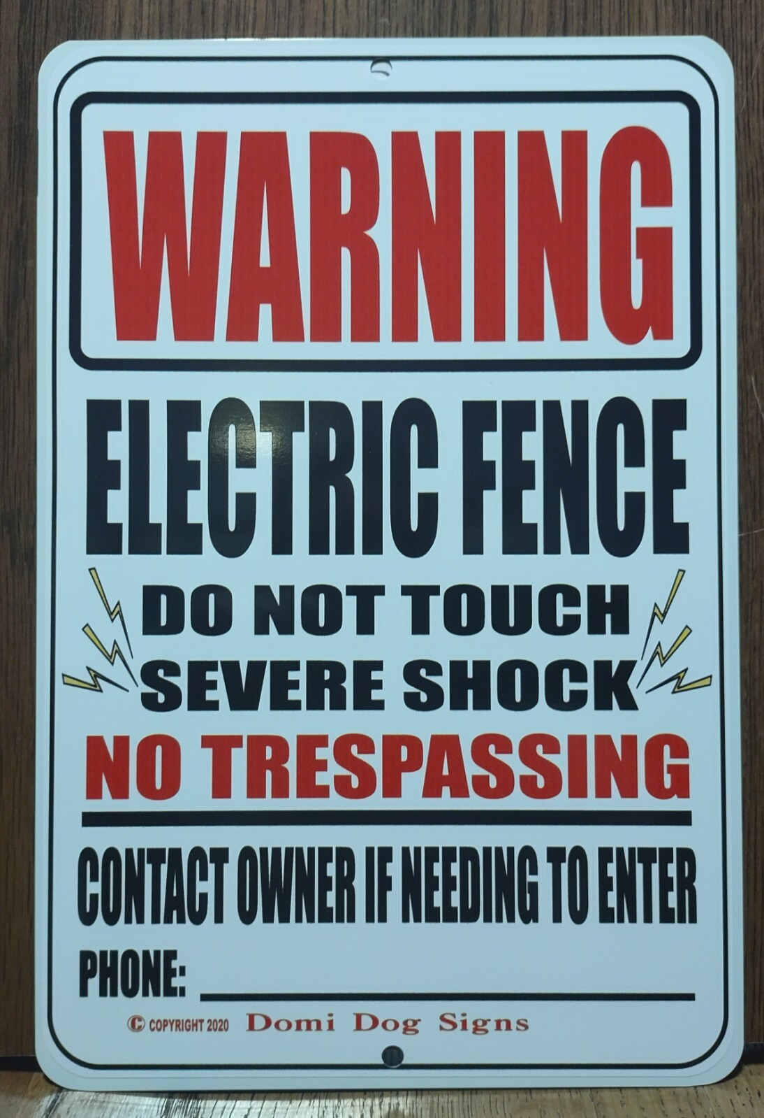 Metal Aluminum Electric Fence Sign Farm Pasture 8″x12″ Warning Made in the USA