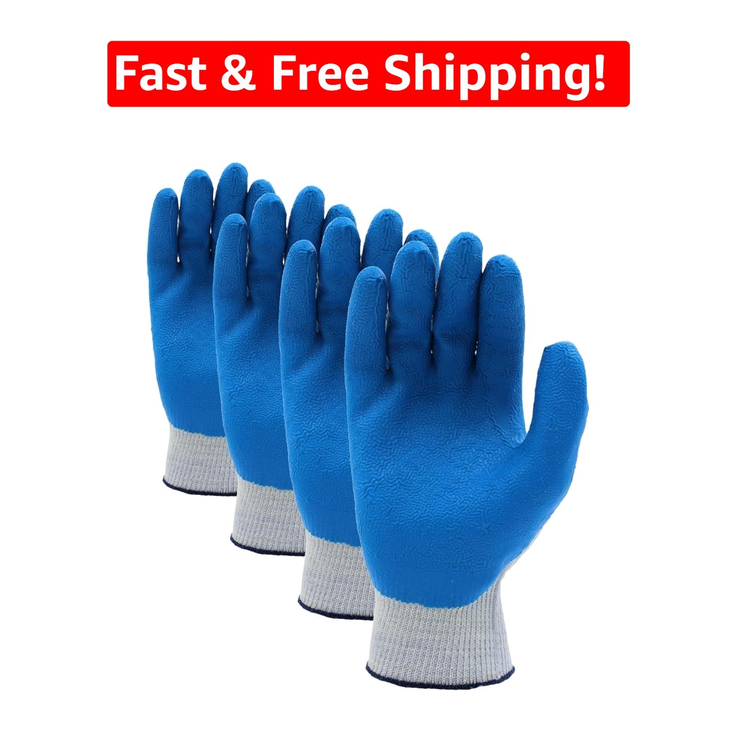 ATLAS Fit General Purpose Work Gloves, Small Pack of 4 – Water-Resistant Safety