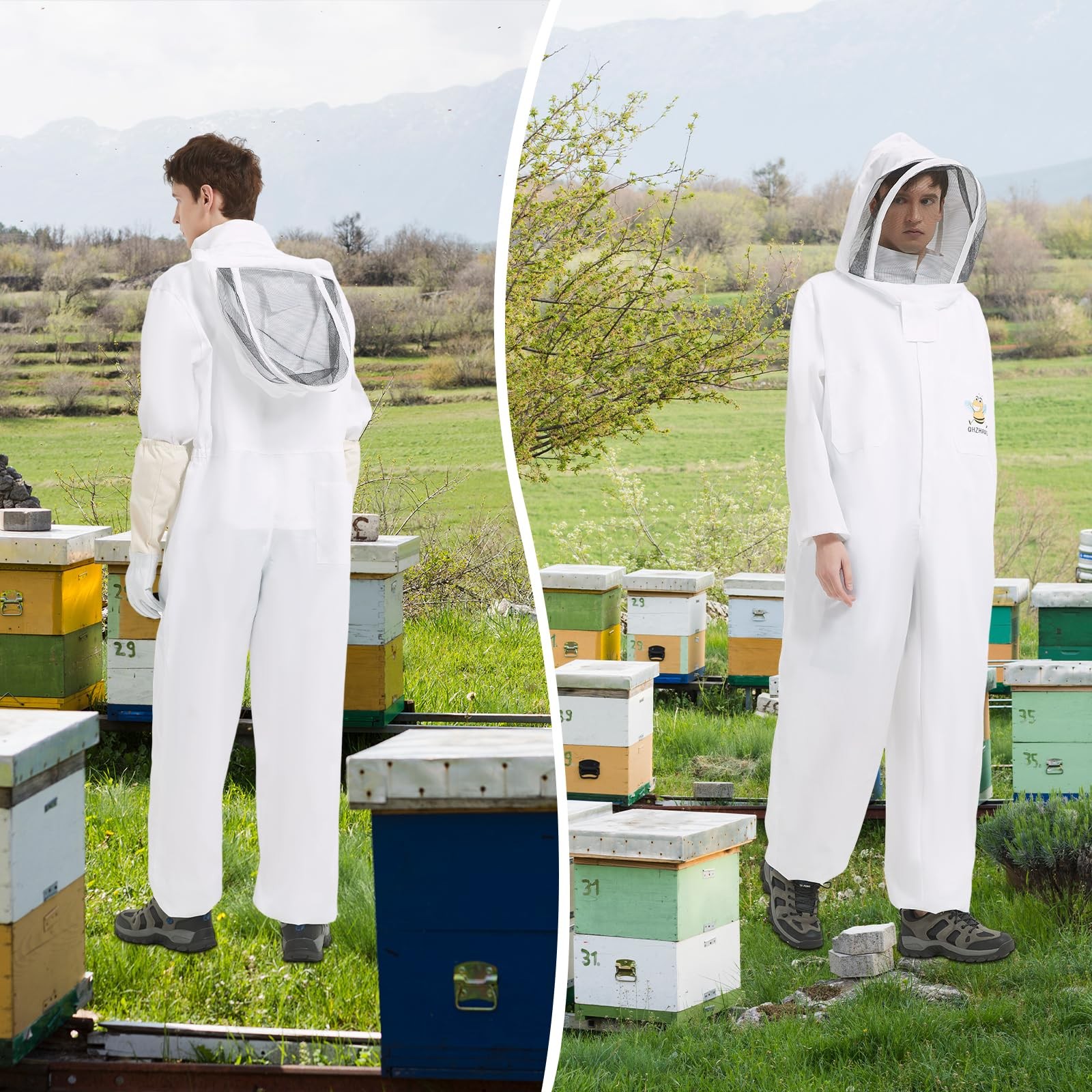 bee keeper suit for Men Women Sting Proof, kids Polycotton Beekeeping Suits B…