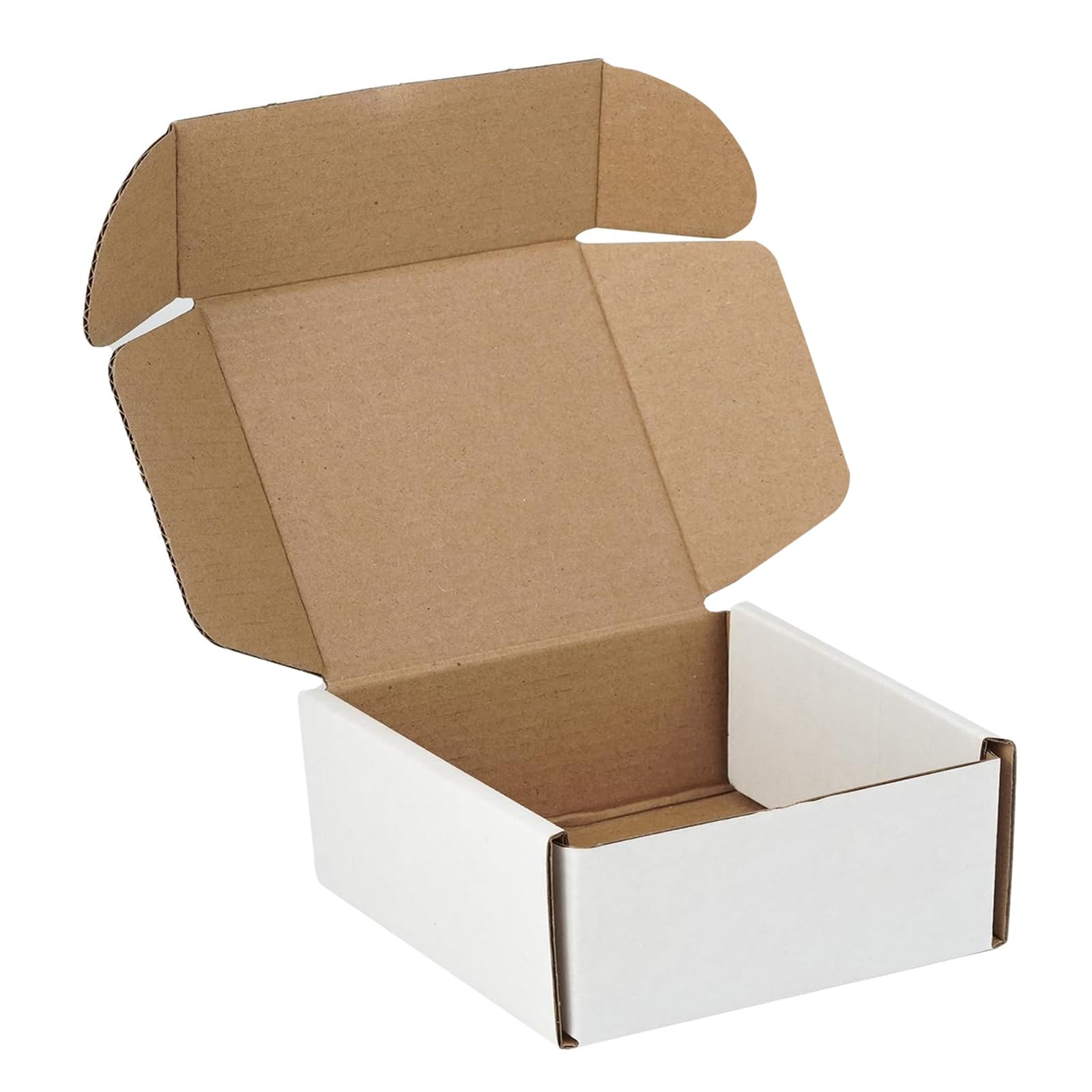 25 Pack 5″x5″x2″ inch Small Shipping Boxes White Corrugated Cardboard Box for…