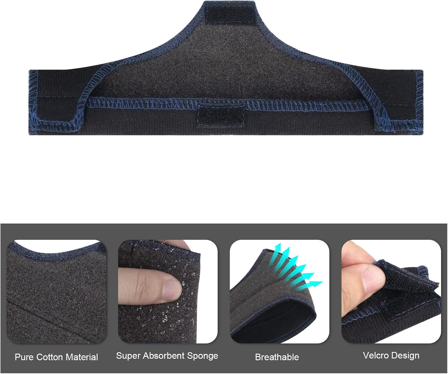 4 Pack Hard Hat Sweatband Flame Retardant Cotton Washable Reusable Liner for Saf