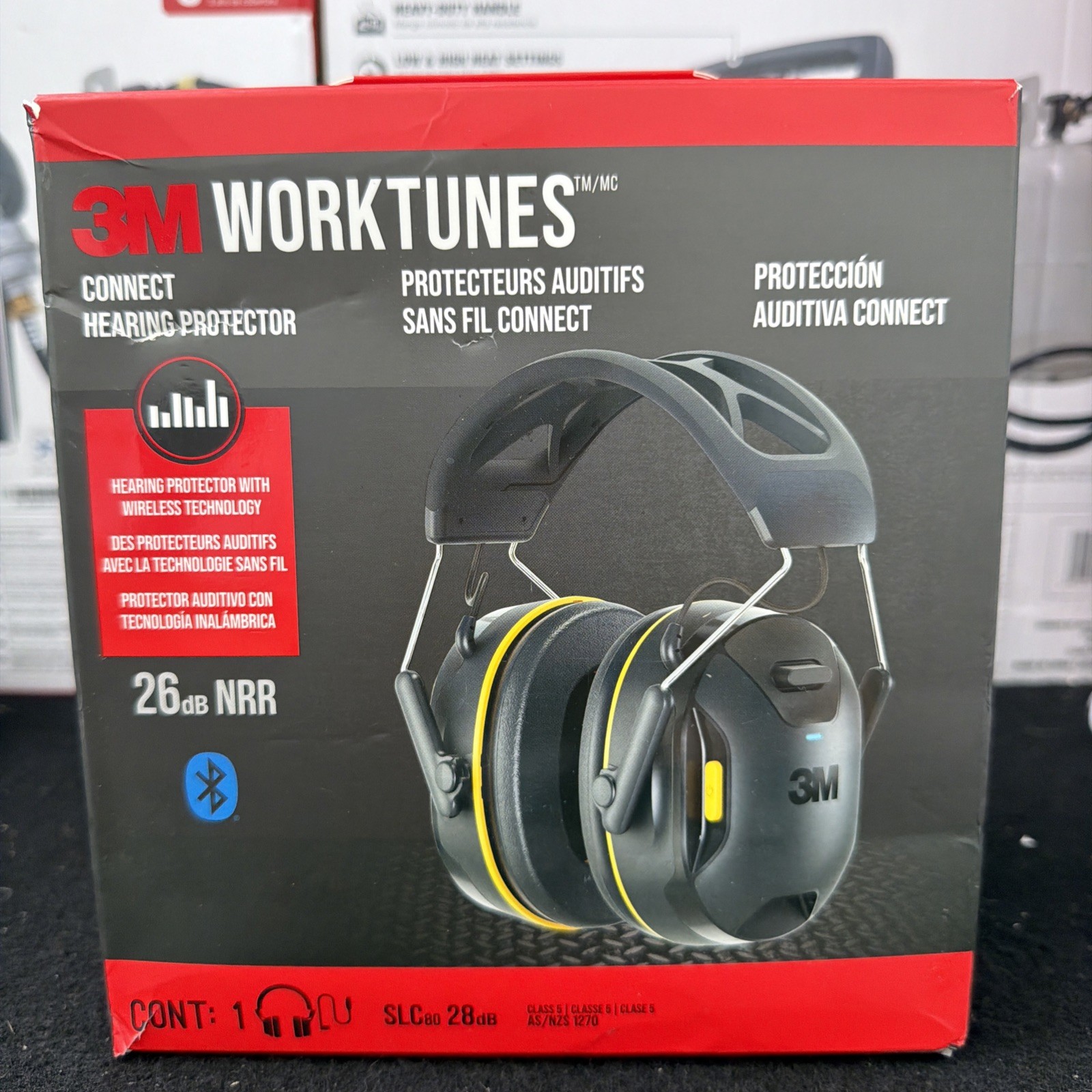 3M Worktunes Connect Bluetooth Hearing Protection Earmuffs 26dB Noise Reduction