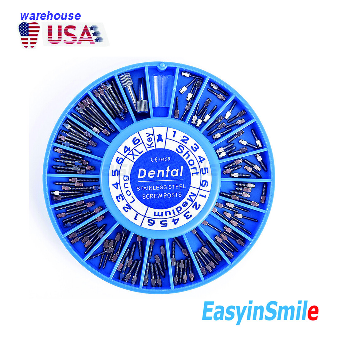 120pcs/kit Dental Screw Post Stainless Steel S -XL Completed Kit Metal Endo Pin