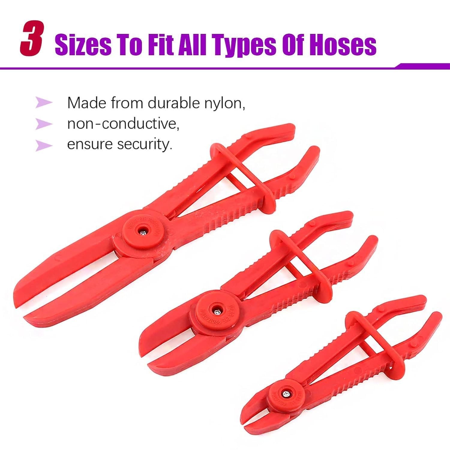 3 PCS Hose Pinch Off Pliers – Fuel Line Clamp for Automotive Fuel…