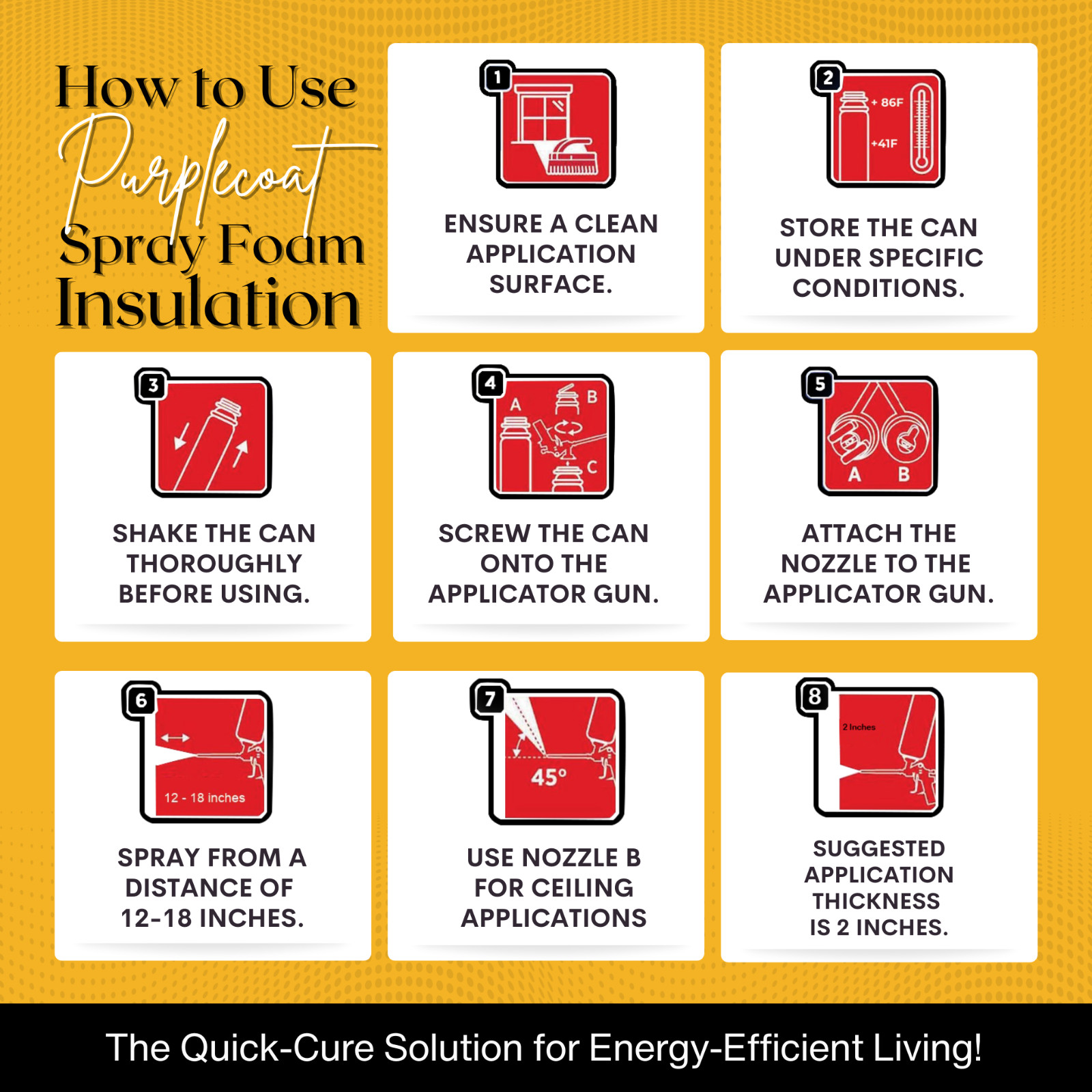 Vega Bond Purplecoat Single Component Spray Foam Insulation 6-Pack Set-120BF
