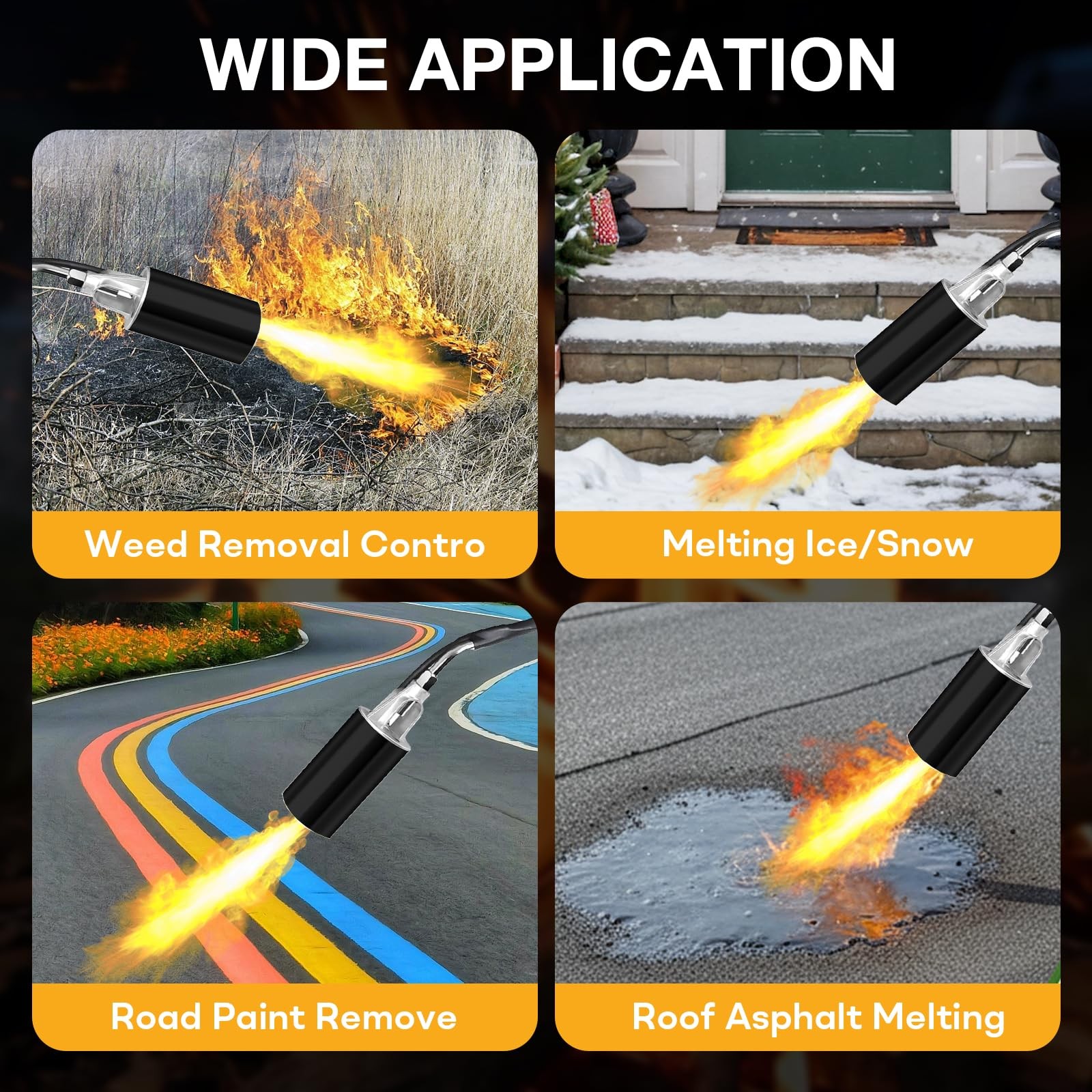 Heavy Duty Propane Torch 1,800,000 BTU for Weeding, Snow Melting, Roofing