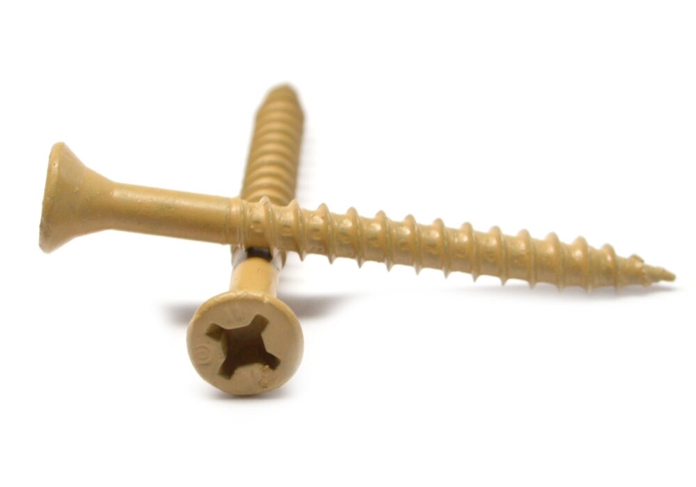 #8 x 1 5/8 Wood Screw Phillips / Square Drive Flat Head Tan Paint