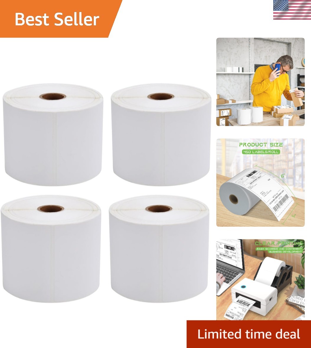 Crisp & Durable 4×6 Thermal Labels for USPS, UPS, FedEx & More – 1800 Count