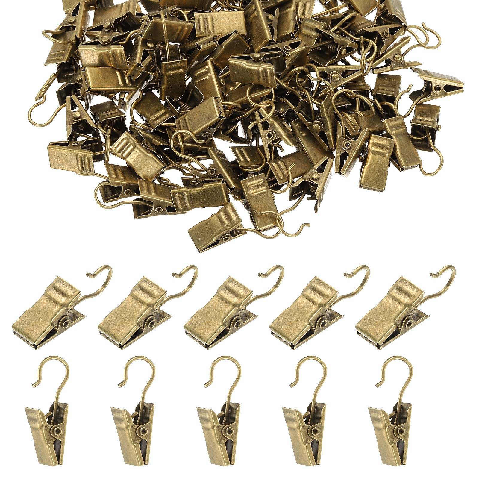 100 Pcs Bronze String Light Hanging Clips Curtain Hooks Party Decoration Hanger