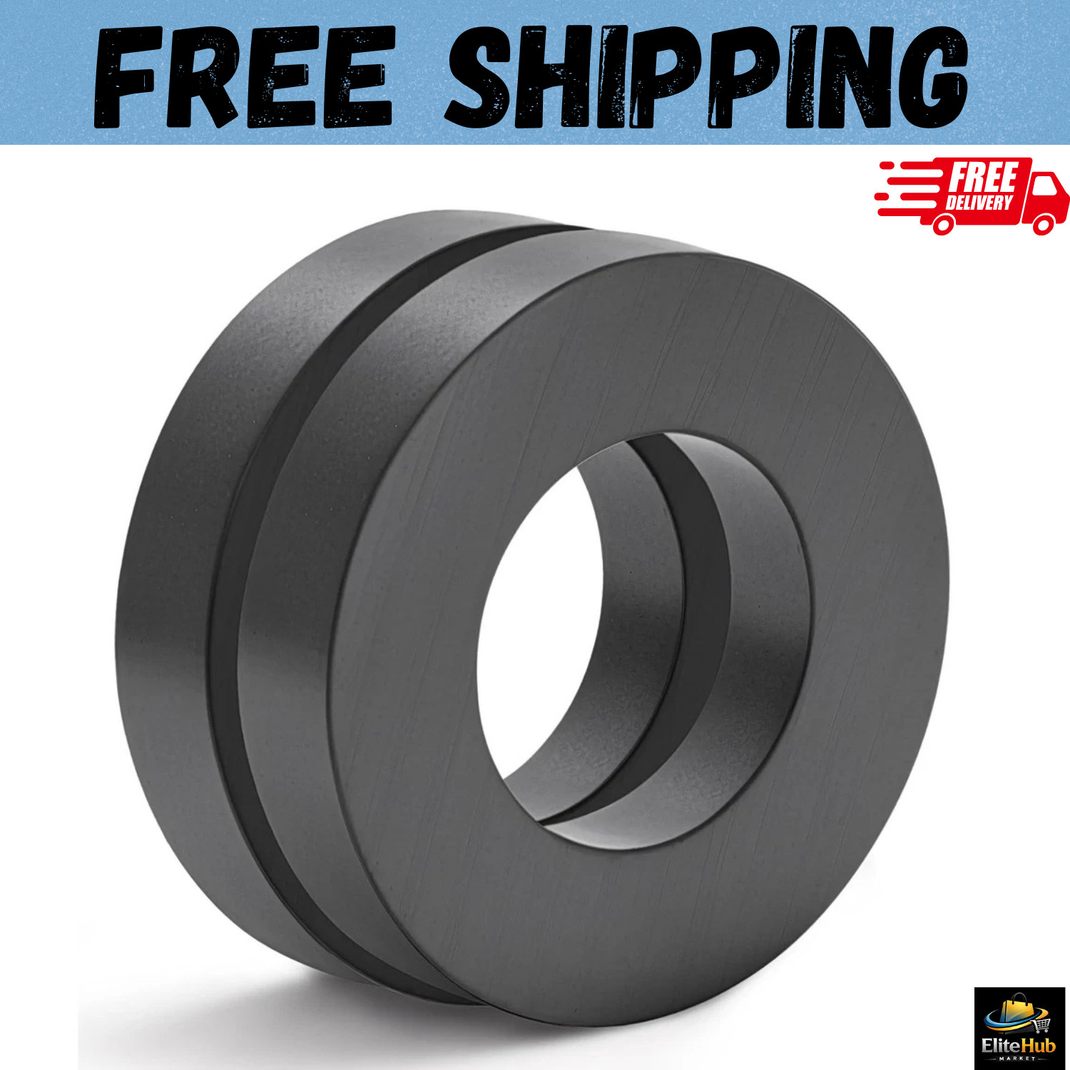 Large Magnet – Grade 10 Big Magnets Heavy Duty, OD60 x ID32 x 10mm Strong Round