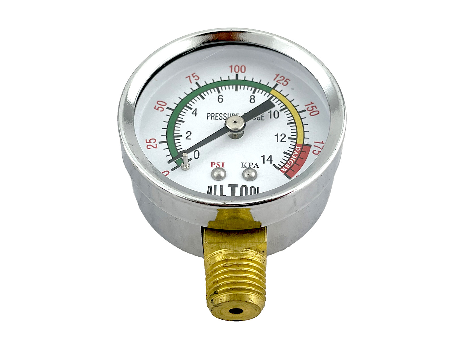 Air Pressure Gauge 2″ Dial Side Mount 1/4″NPT – 0 to 200PSI Color Coded