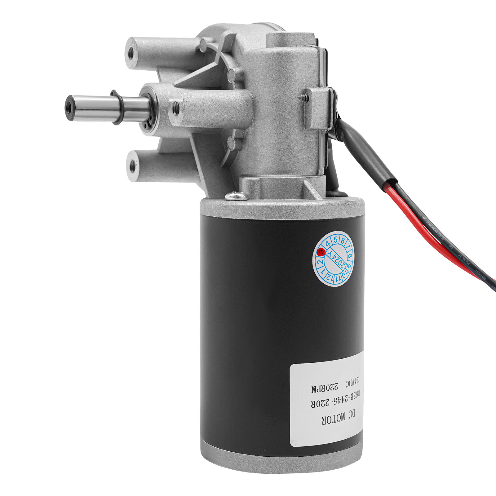 Electric Worm Gear Motor Right Angle Reversible 220 RPM Torque 45W DC 24V New