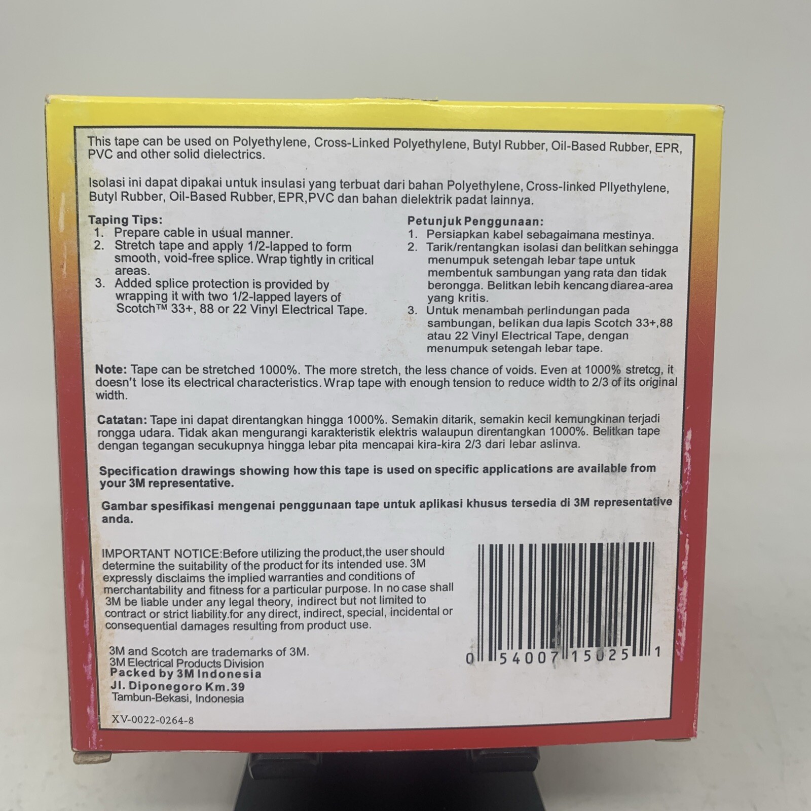 Scotch 23 Rubber Splicing Tape, 3/4 in. x 30 ft., 1 Roll- New + Free Shipping!