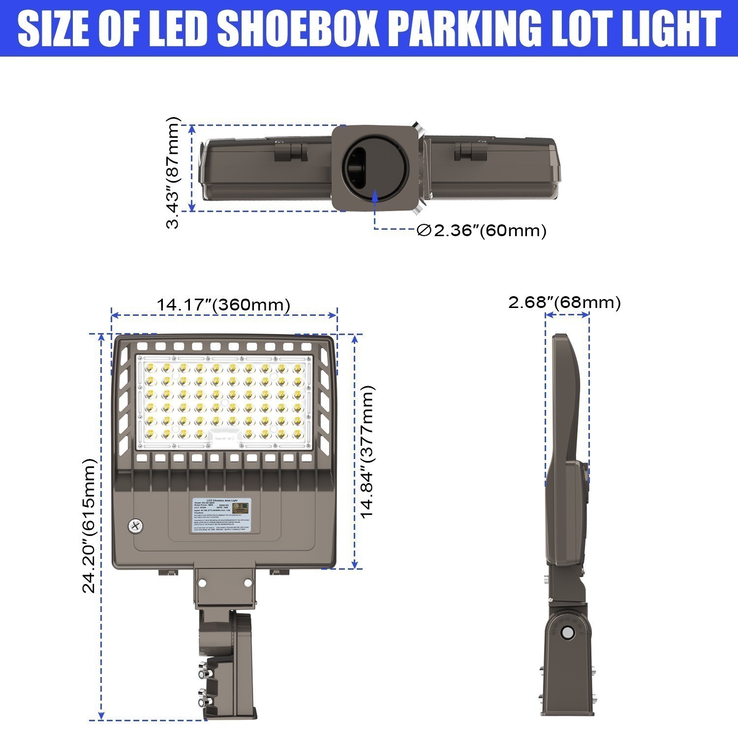 LED Street Lights Shoebox Parking Lot Lighting 200W IP65 Outdoor Yard Flood Lamp