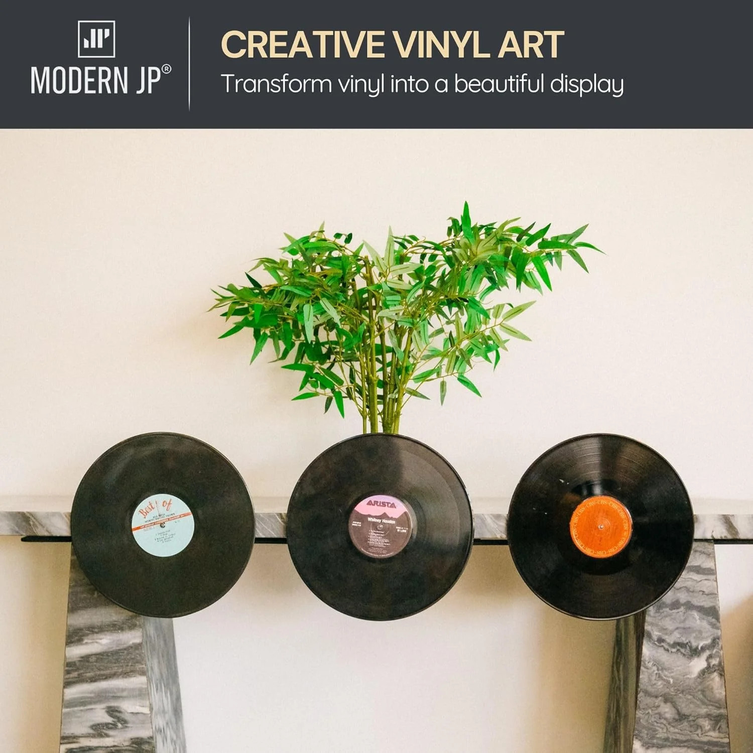 Modern JP Adhesive Vinyl Wall Mount for Discs (4-Pack) – Strong Hold Record Hold