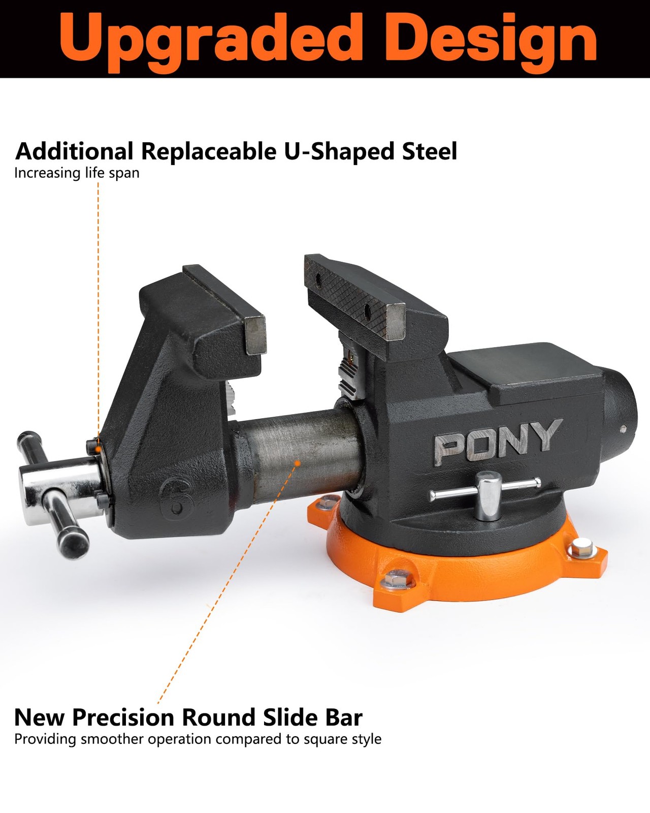 PONY 6″ Heavy Duty Bench Vises 8800LBS Clamp Force Workbench Vise 360° Rotatable