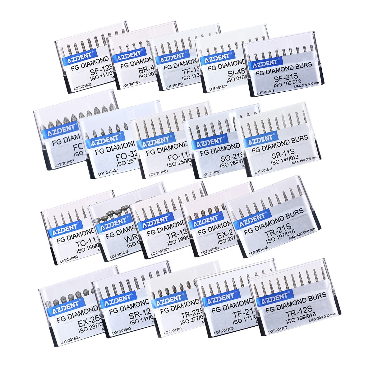 100 piezas Fresas de diamante dentales Super Gruesas / Medianas Redondas FG