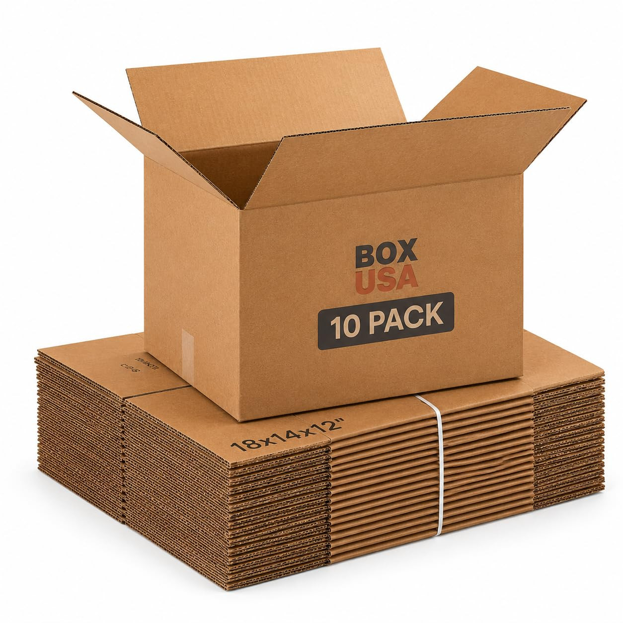 Medium Moving Boxes 10-Pack 18″L x 14″W x 12″H for Packing and Shipping