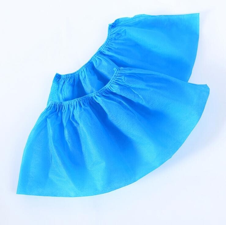 TECHTONGDA Blue Color Disposable Non-woven Shoe Covers 100pcs Non-Slip
