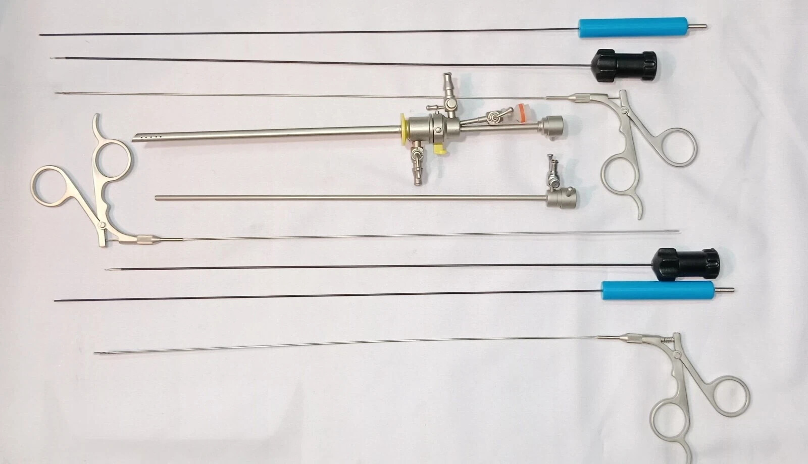 Laparoscopic Hysteroscopy Sheath Semi-Rigid L-Hook Spatula Forceps Set 8Piece