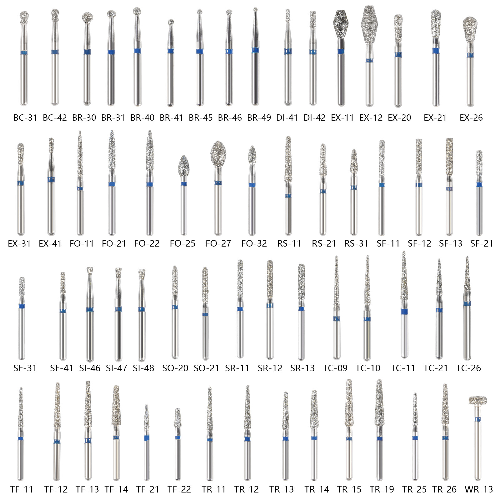 97 Types Dental Super Coarse Diamond FG Burs for High Speed Handpiece 5Pcs/pack